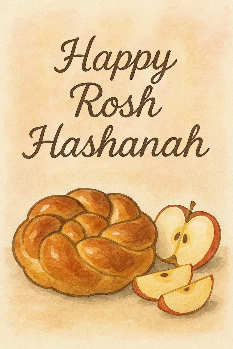 Bread And Apple Rosh Hashanah  ecard
