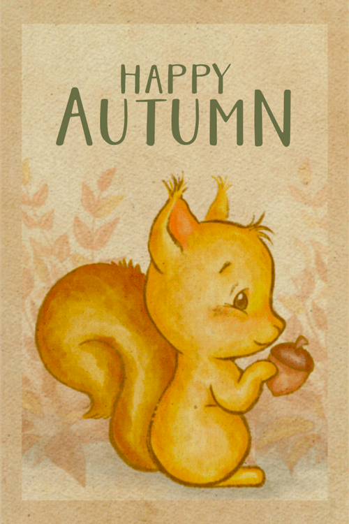 Autumn Squirrel ecard