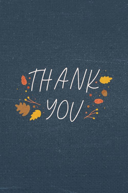 Denim Leaves Thank You ecard