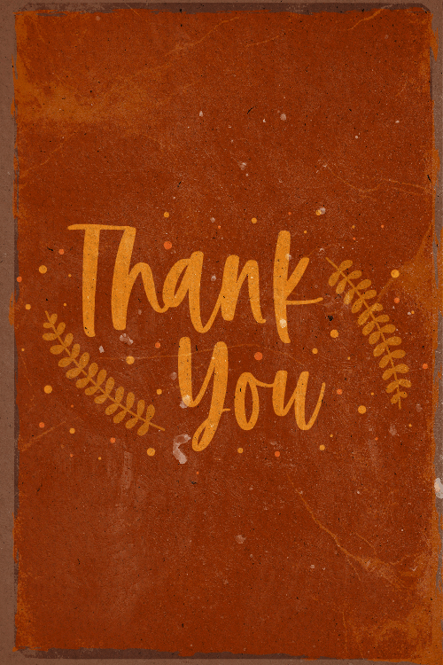 Orange & Gold Thank You ecard