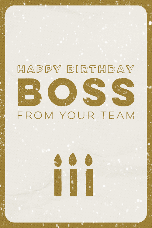 Boss Birthday Gold ecard