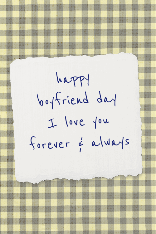 Boyfriend Day Note ecard