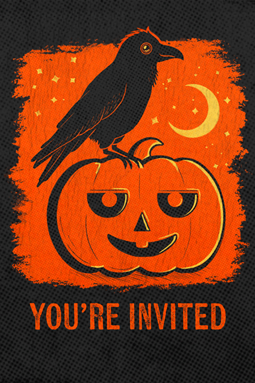 Crow Halloween Invitation ecard
