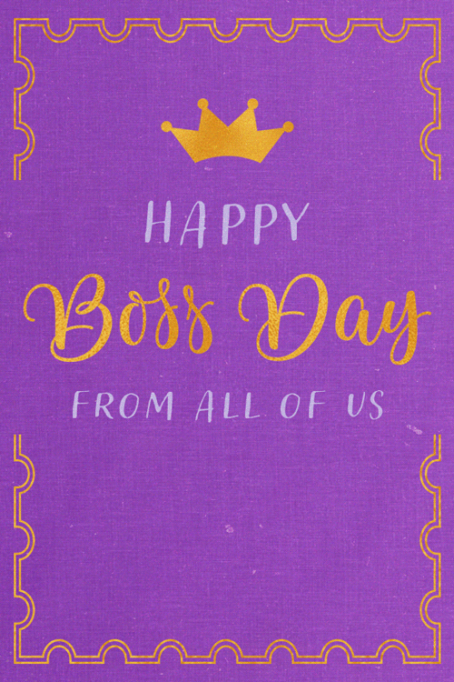 Happy Boss Day From All of Us Crown ecard
