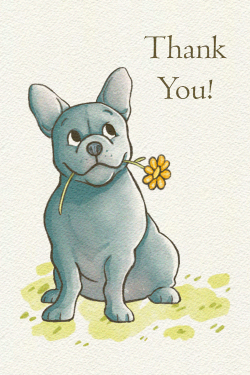 Thank You Dog with Flower ecard