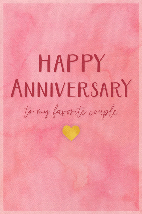 Happy Anniversary to Favorite Couple Pink ecard