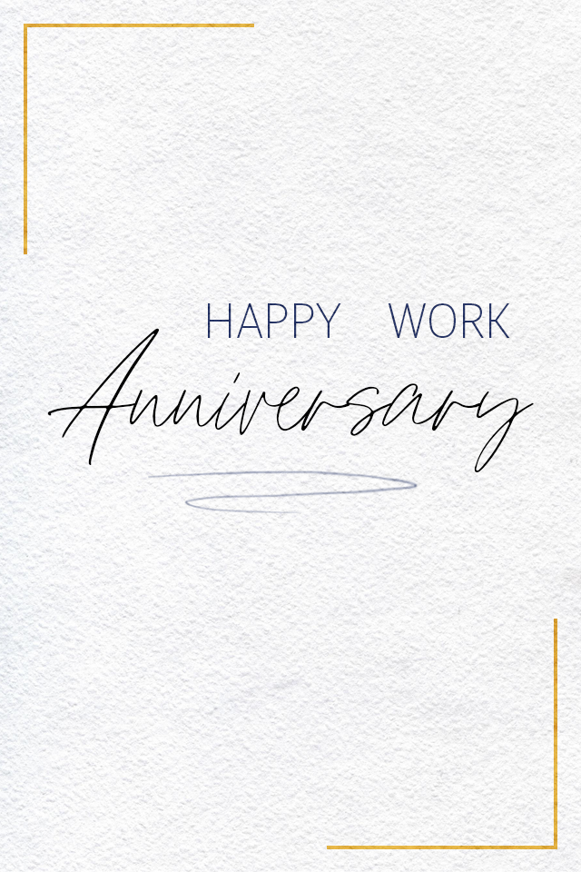 Happy Work Anniversary Gold Frame ecard