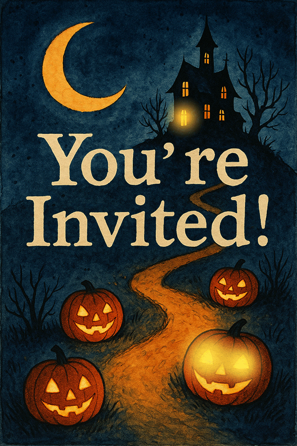 You're Invited Spooky Jack-O-Lanterns ecard