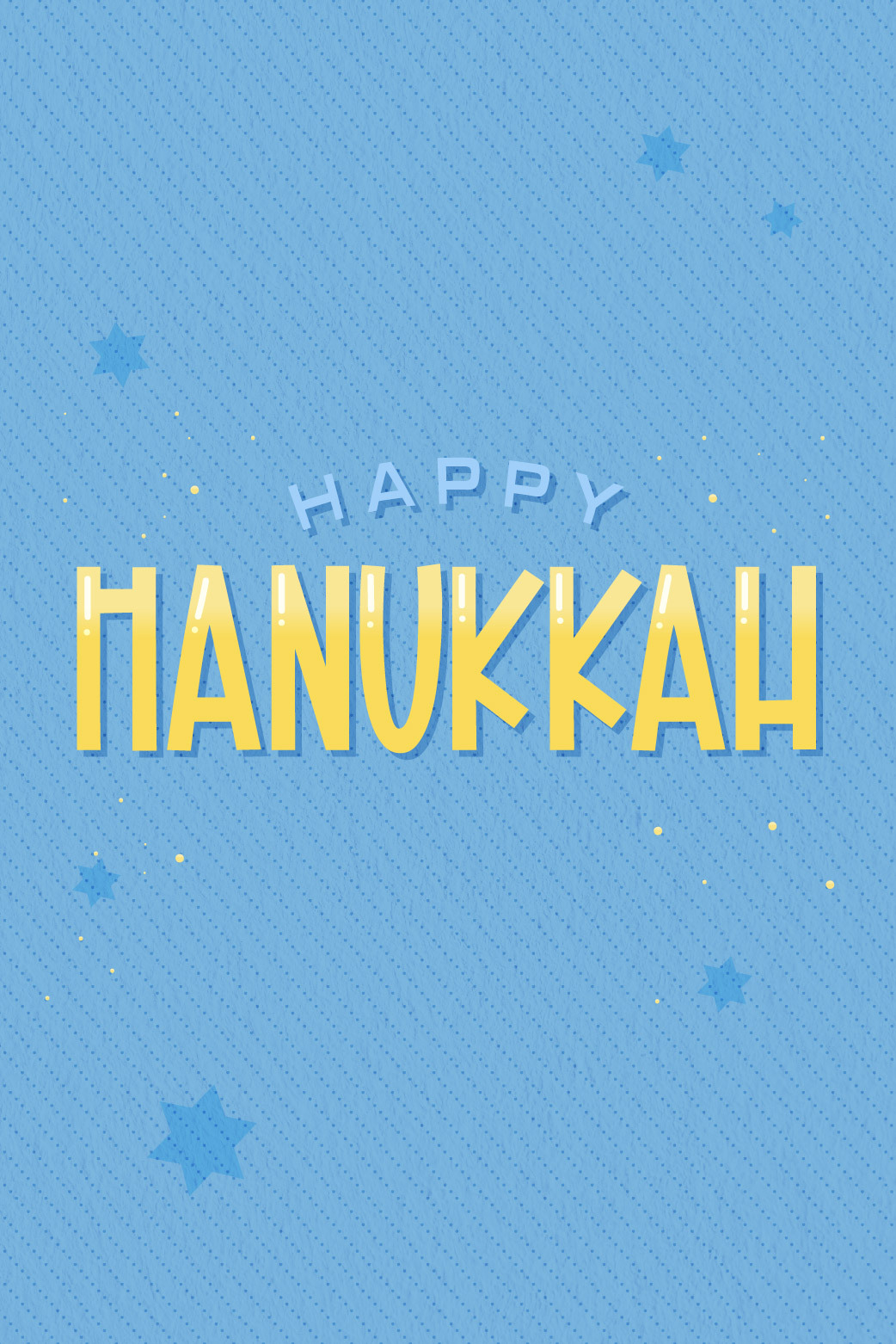 Happy Hanukkah Blue Star of Davids ecard